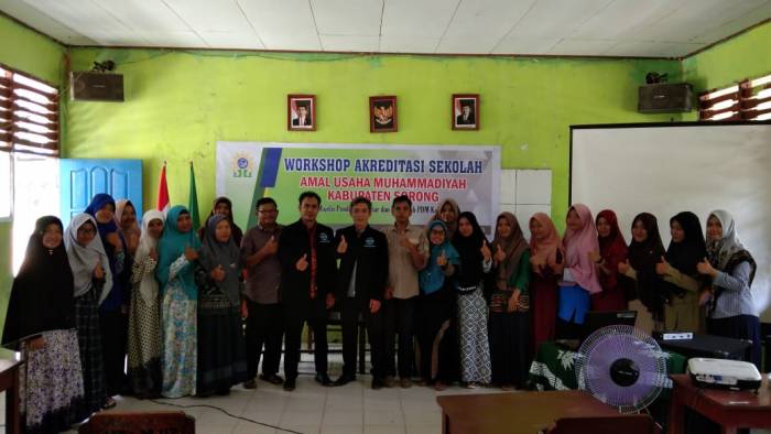 DUET 2 KAPRODI FKIP UNIMUDA FASILITASI WORKSHOP AKREDITASI SEKOLAH AMAL USAHA MUHAMMADIYAH KABUPATEN SORONG