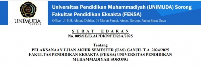 Pelaksanaan Ujian Akhir Semester Ganjil T.A. 2024/2025