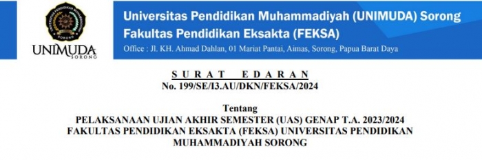 Surat Edaran UAS Genap 2023-2024 Feksa
