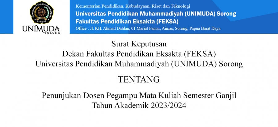 Surat Keputusan Mengajar Ganjil T.A. 2023/2024