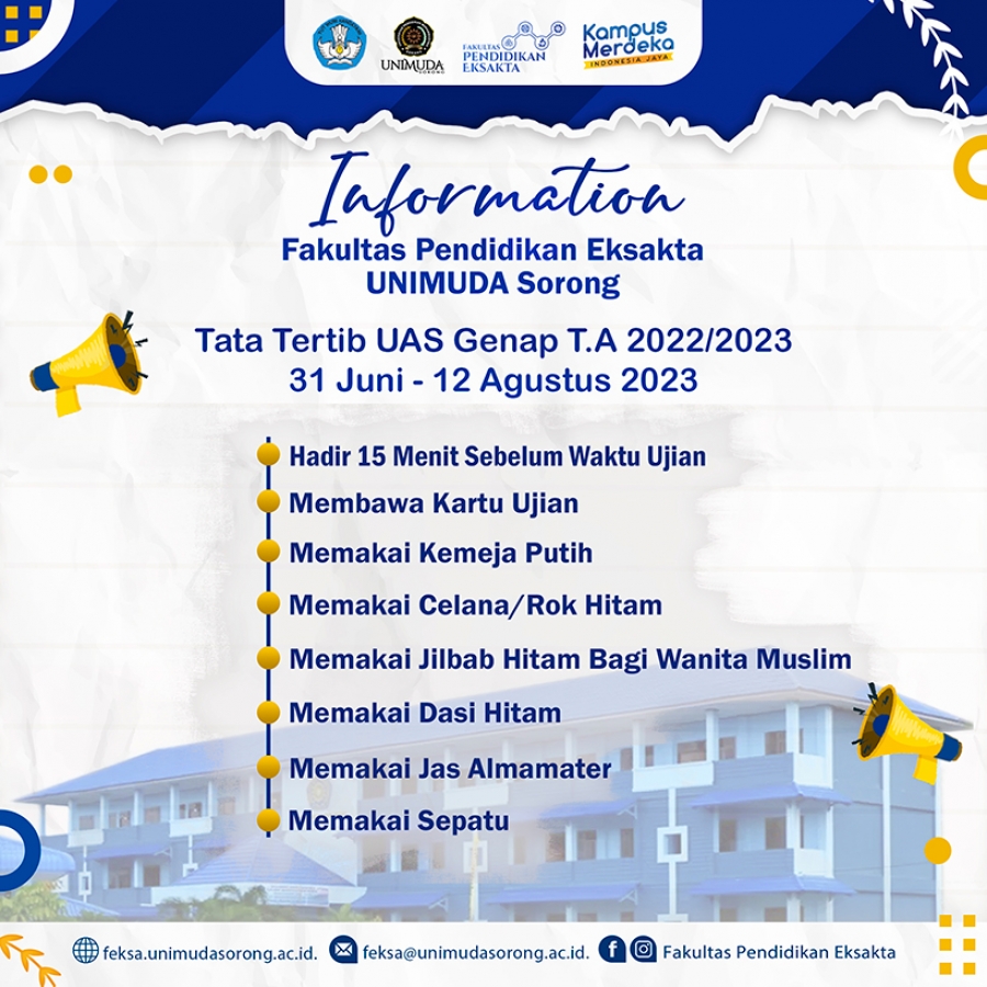 Tata Tertib UAS Genap Feksa T.A. 2022/2023